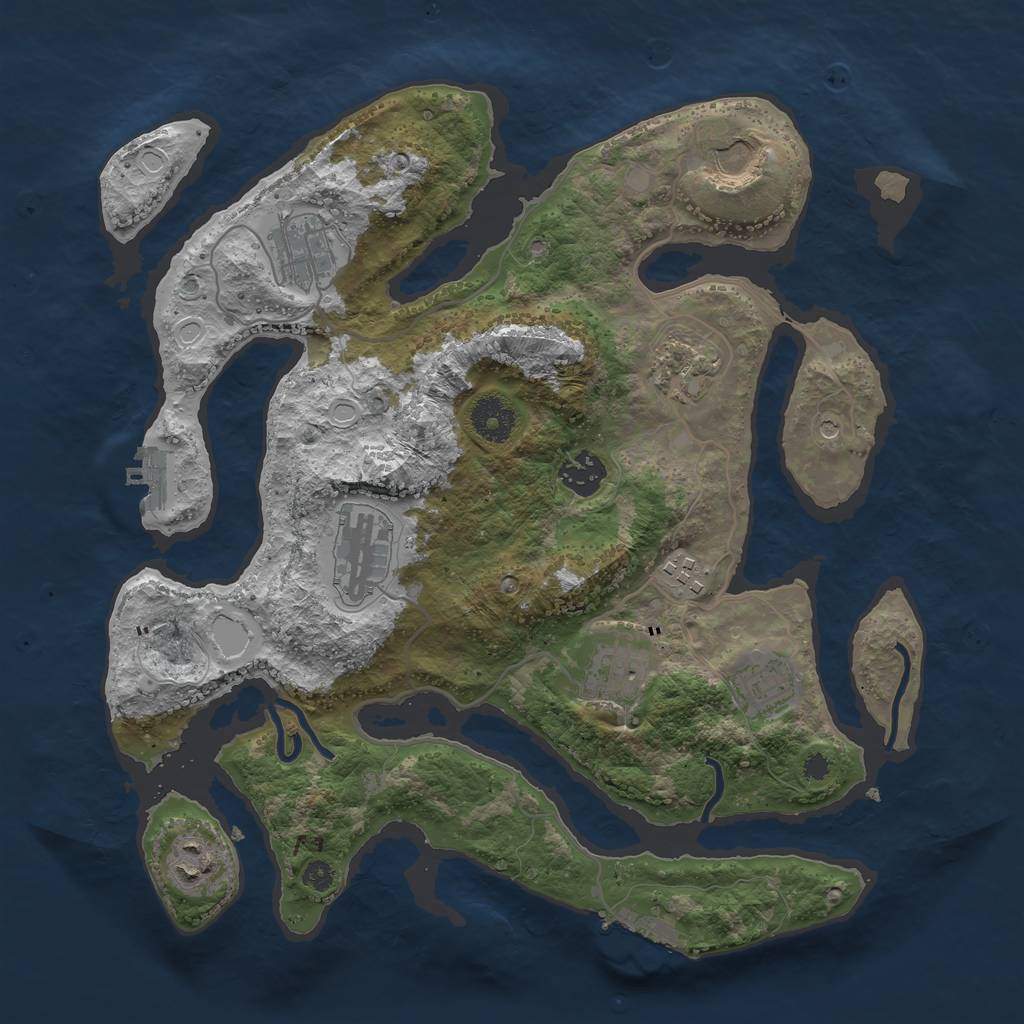 Rust Map: Procedural Map, Size: 3500, Seed: 158646, 20 Monuments