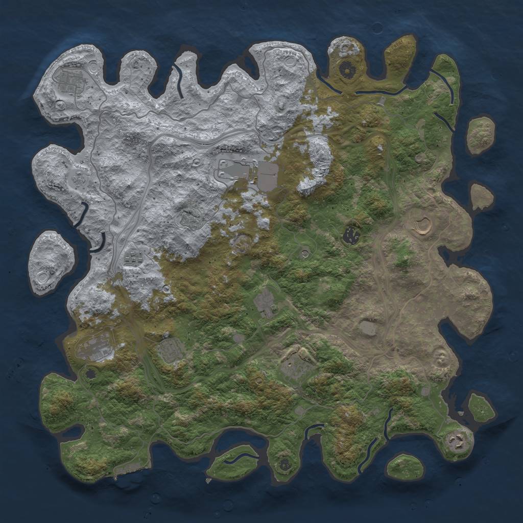 Rust Map: Procedural Map, Size: 4575, Seed: 1855616212, 18 Monuments