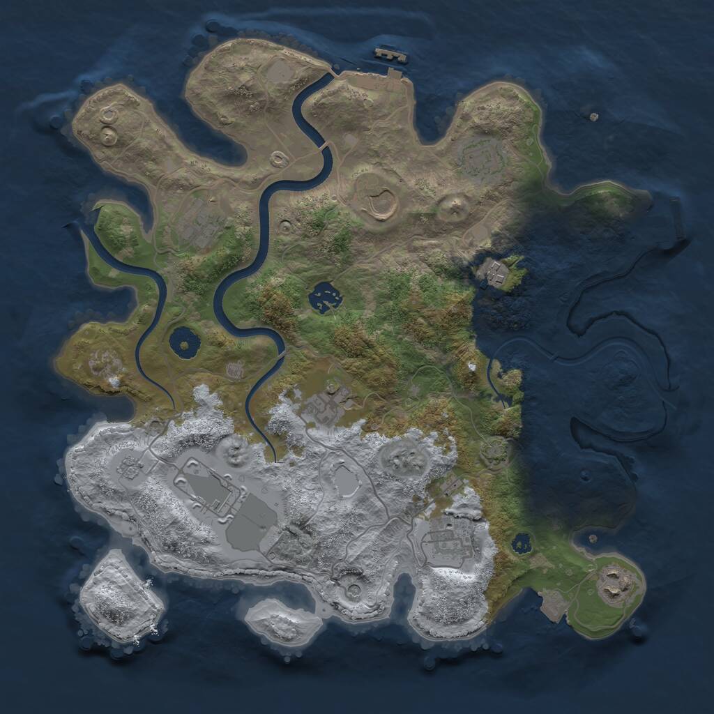 Rust Map: Procedural Map, Size: 3500, Seed: 40020204, 15 Monuments