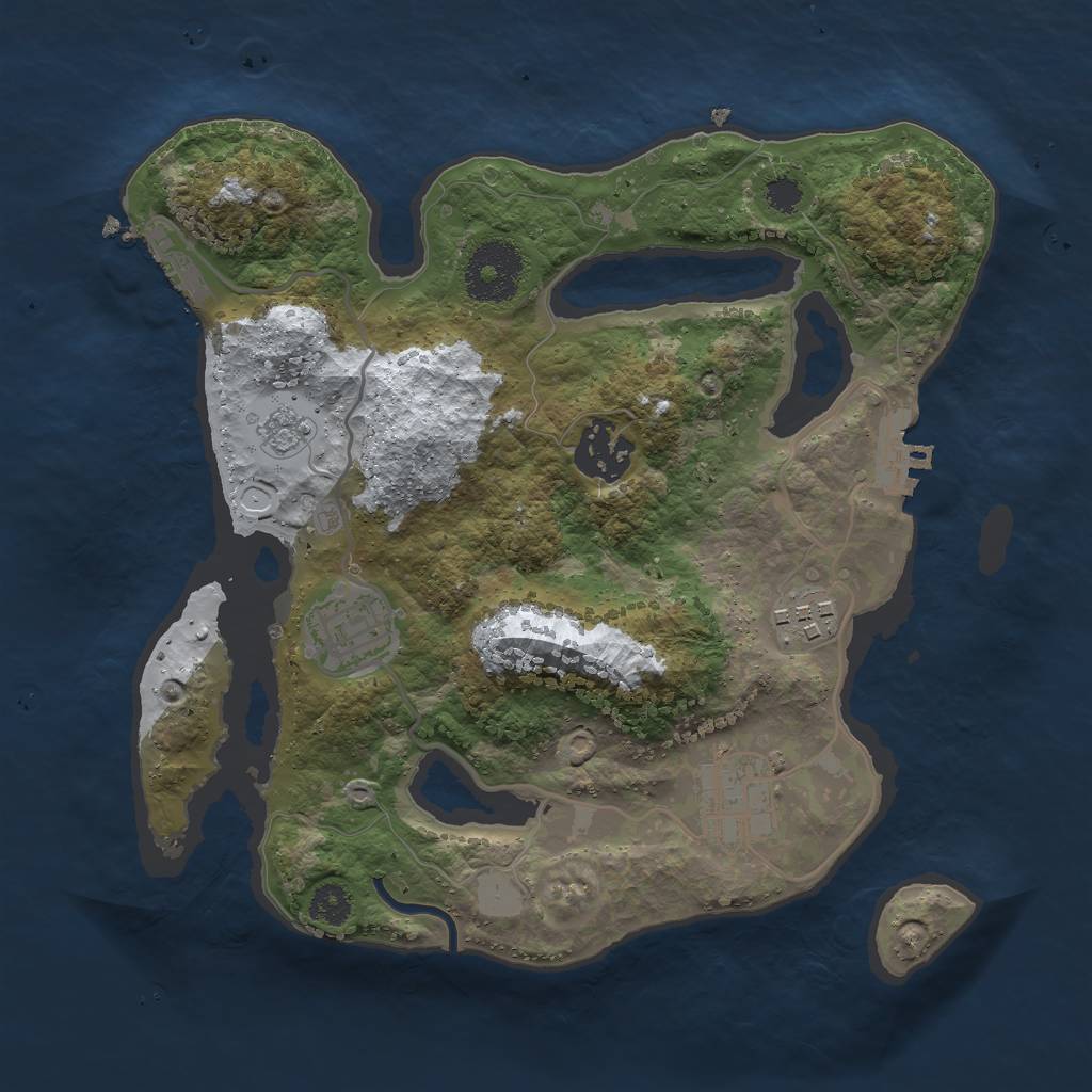 Rust Map: Procedural Map, Size: 2750, Seed: 4212021, 12 Monuments