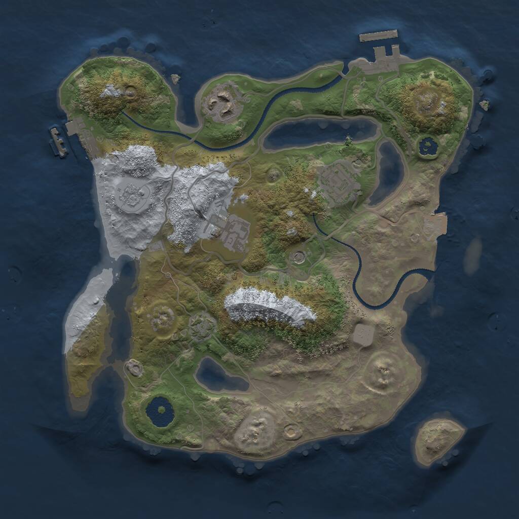 Rust Map: Procedural Map, Size: 2750, Seed: 4212021, 9 Monuments