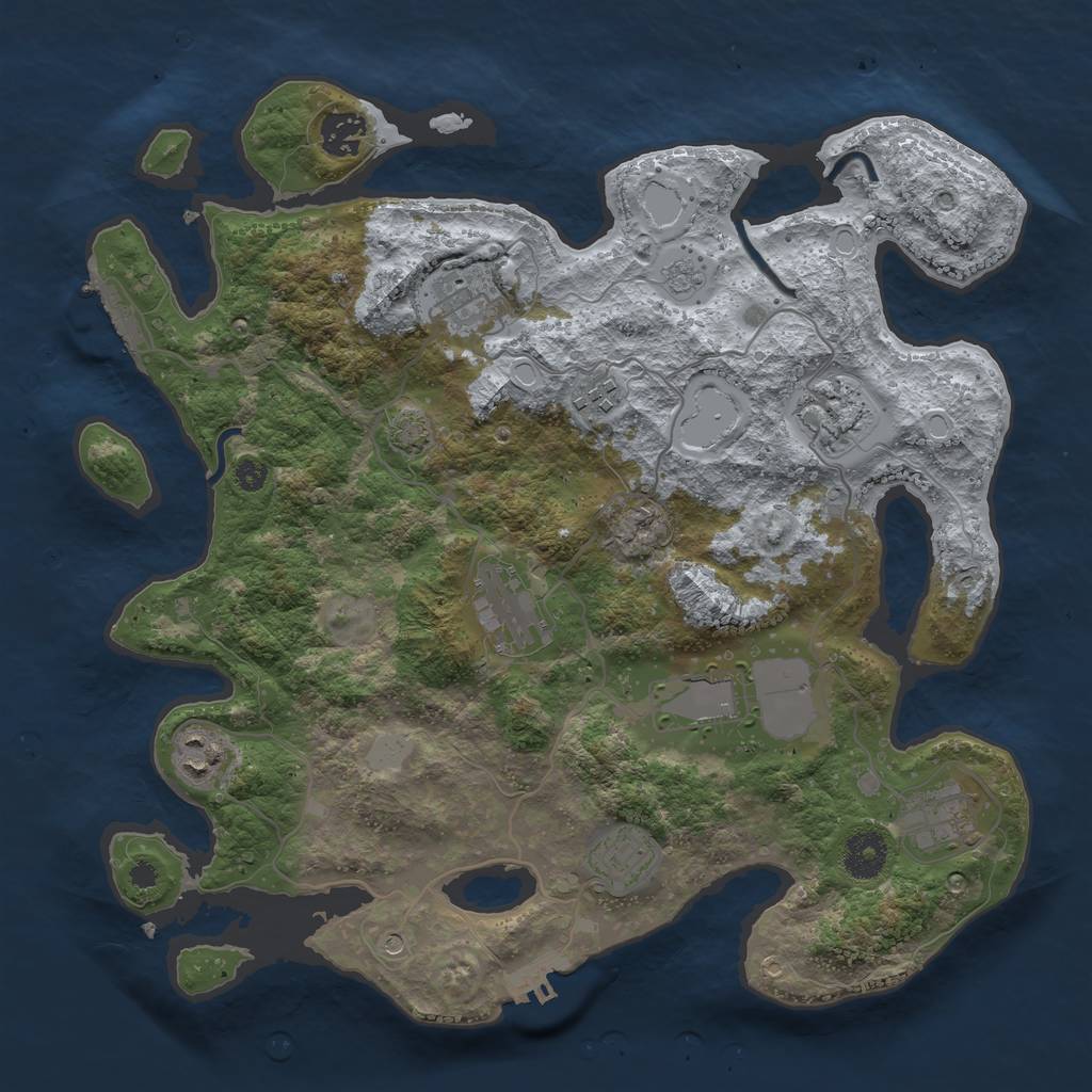 Rust Map: Procedural Map, Size: 3555, Seed: 5510155, 17 Monuments