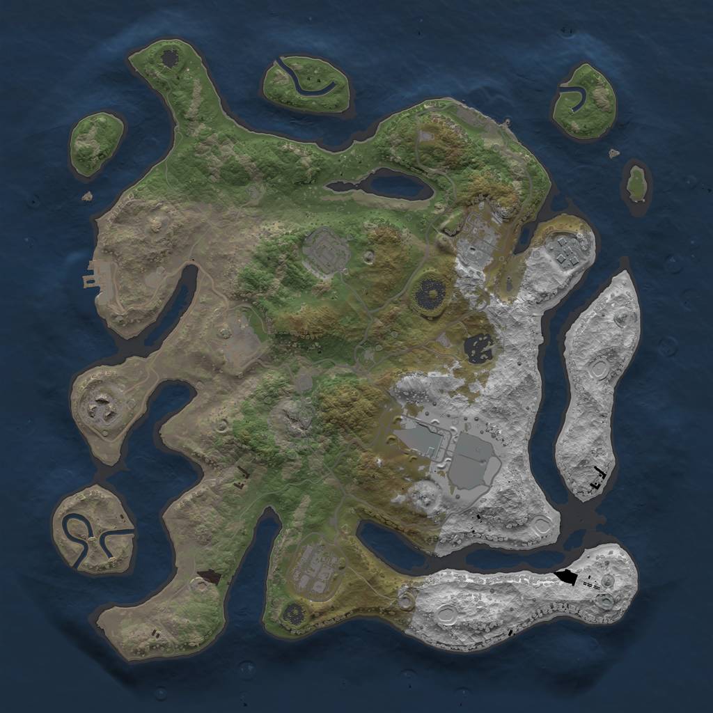 Rust Map: Procedural Map, Size: 3500, Seed: 149182306, 15 Monuments