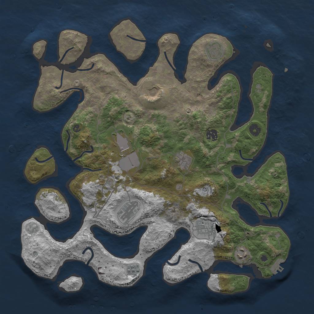 Rust Map: Procedural Map, Size: 4000, Seed: 37945631, 13 Monuments