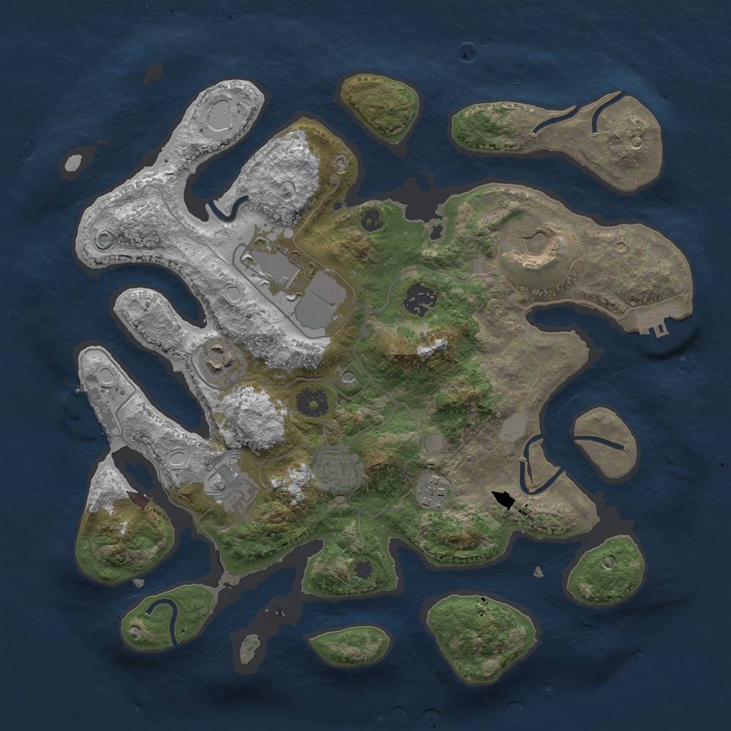 Rust Map: Procedural Map, Size: 3500, Seed: 1267, 15 Monuments