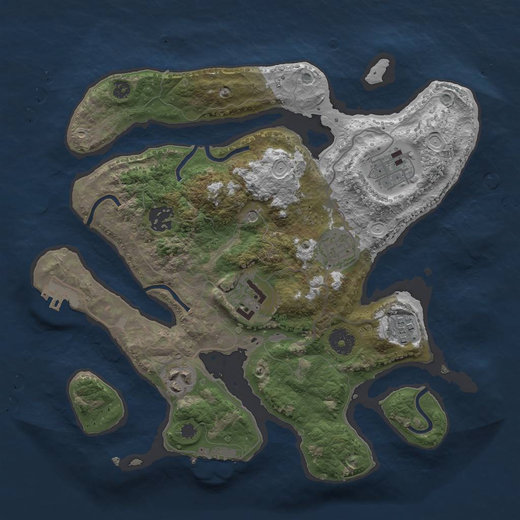 Rust Map: Procedural Map, Size: 3000, Seed: 603124060, 14 Monuments