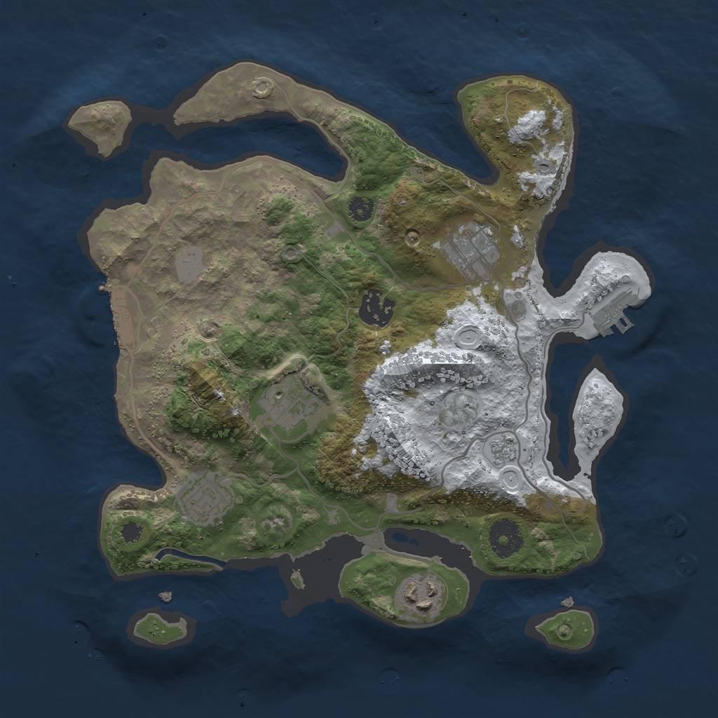 Rust Map: Procedural Map, Size: 3000, Seed: 96578986, 13 Monuments