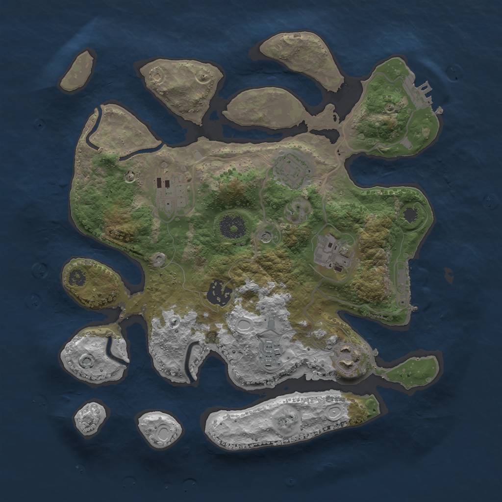 Rust Map: Procedural Map, Size: 3000, Seed: 2417029, 14 Monuments