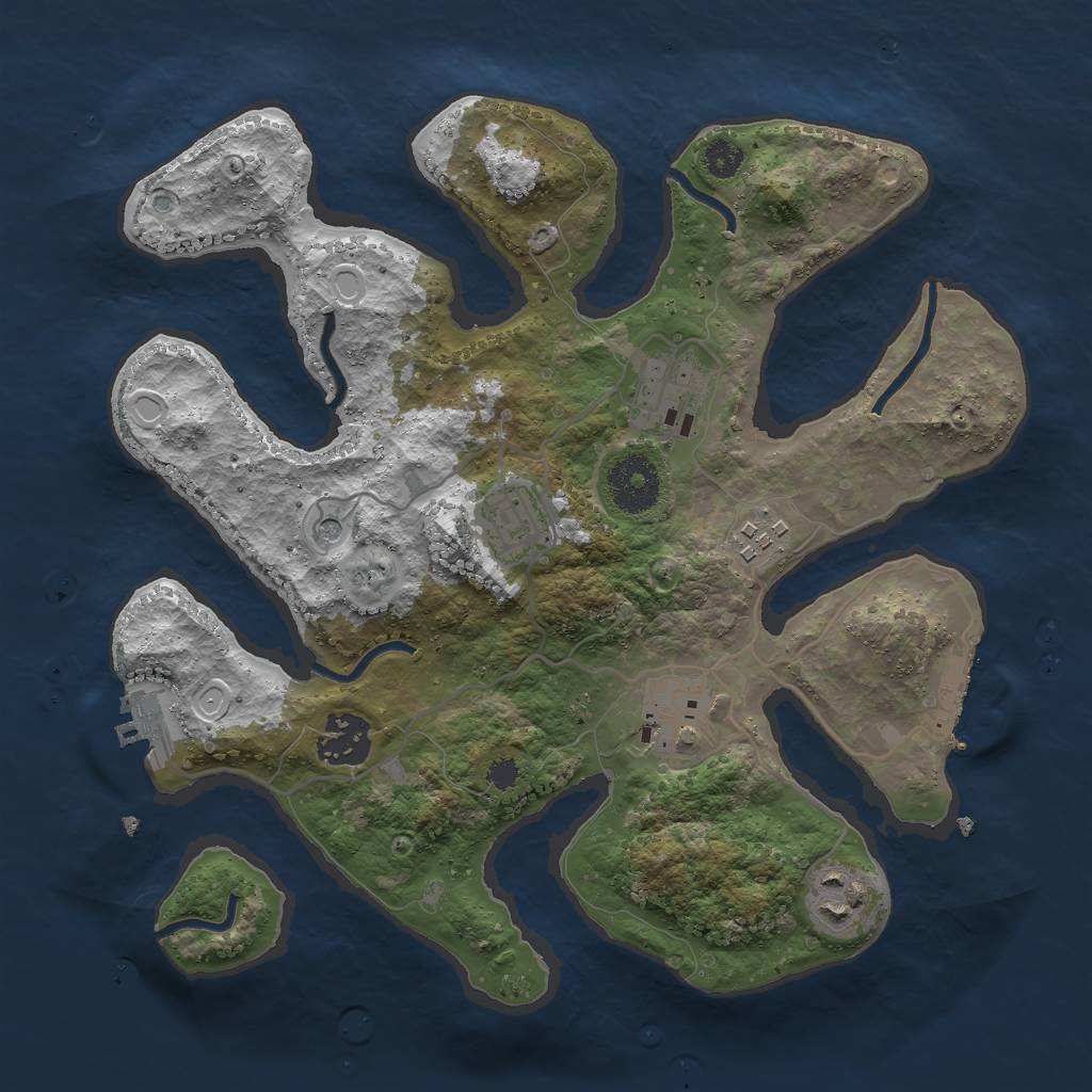 Rust Map: Procedural Map, Size: 3000, Seed: 2417047, 14 Monuments