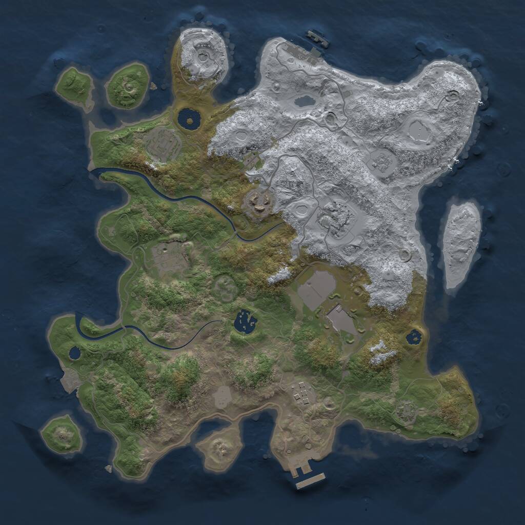 Rust Map: Procedural Map, Size: 3500, Seed: 1314401722, 13 Monuments