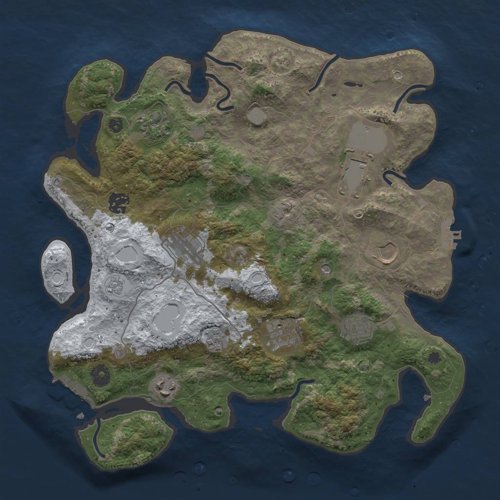 Rust Map: Procedural Map, Size: 3500, Seed: 387310909, 18 Monuments