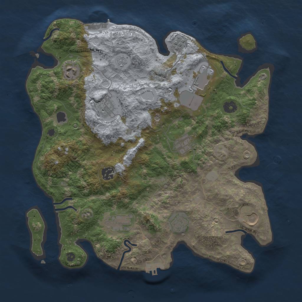 Rust Map: Procedural Map, Size: 3500, Seed: 22292, 16 Monuments