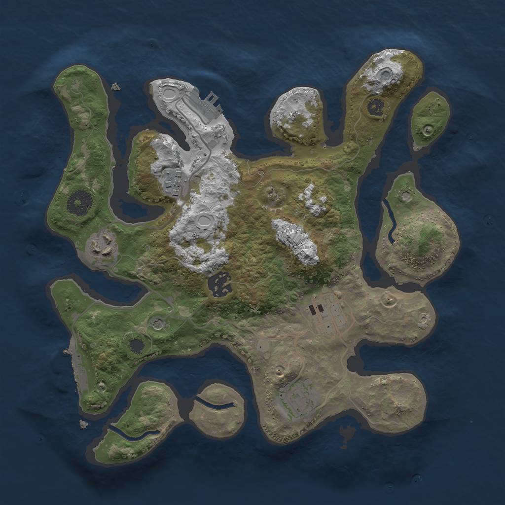 Rust Map: Procedural Map, Size: 3000, Seed: 370577896, 16 Monuments