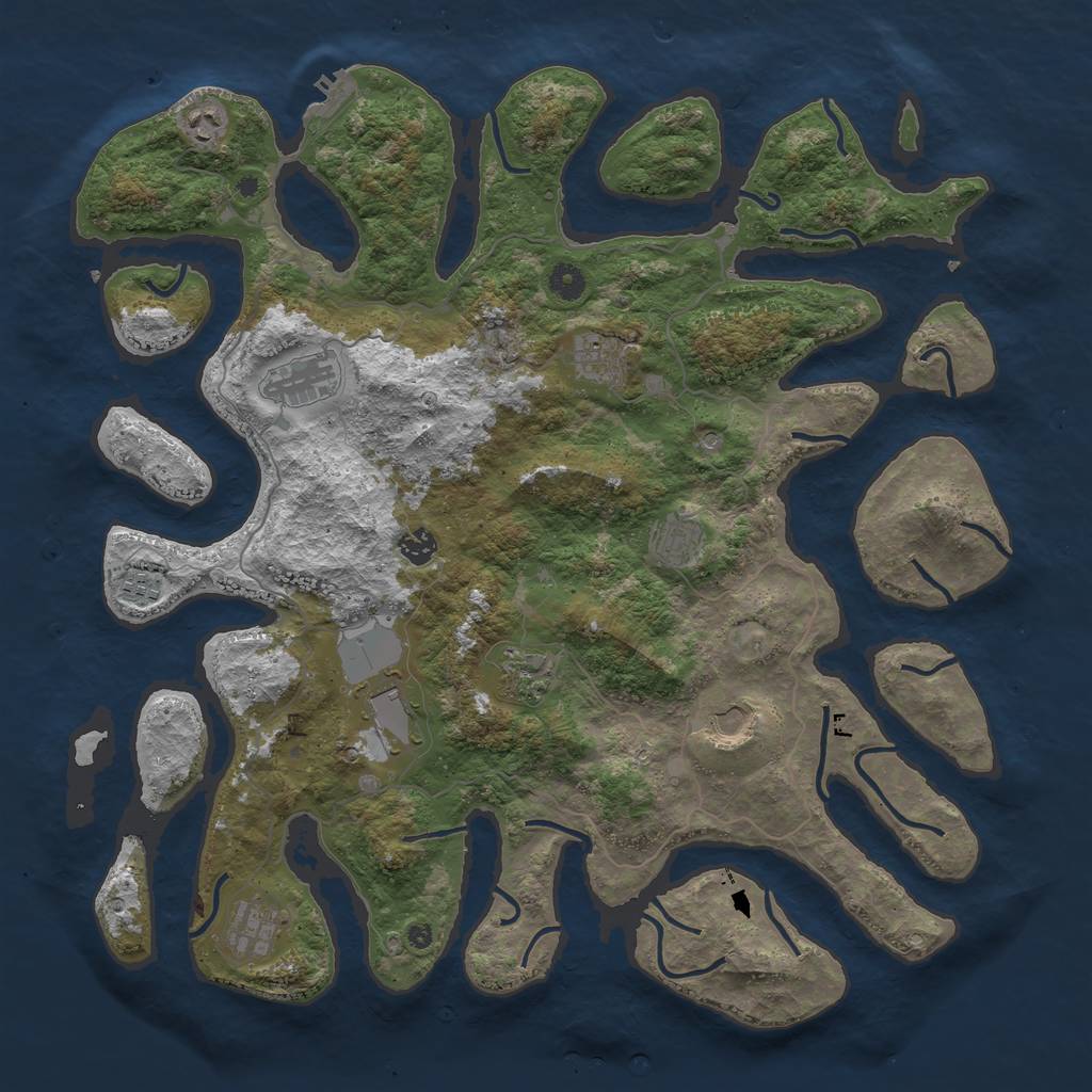 Rust Map: Procedural Map, Size: 4500, Seed: 588243307, 14 Monuments