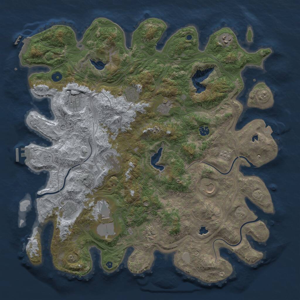 Rust Map: Procedural Map, Size: 4500, Seed: 588243307, 17 Monuments