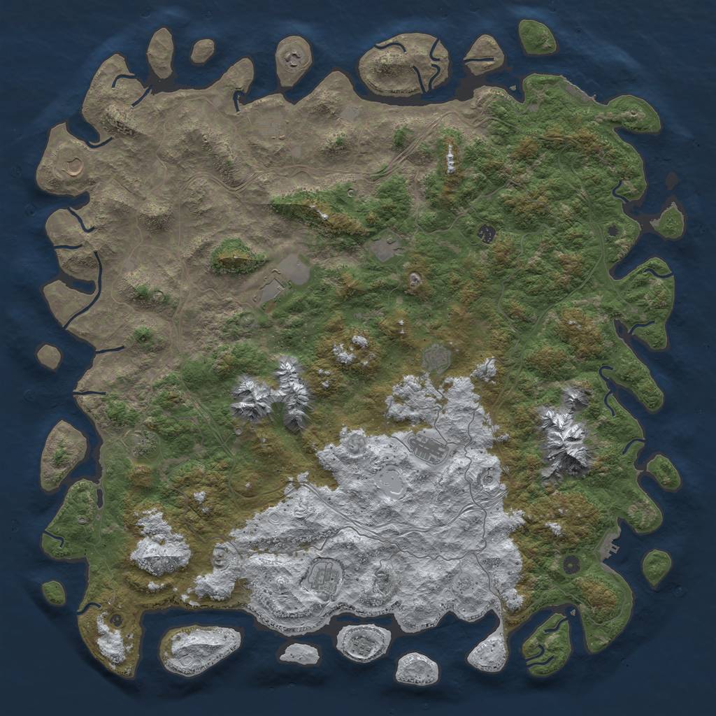 Rust Map: Procedural Map, Size: 6000, Seed: 651141789, 20 Monuments