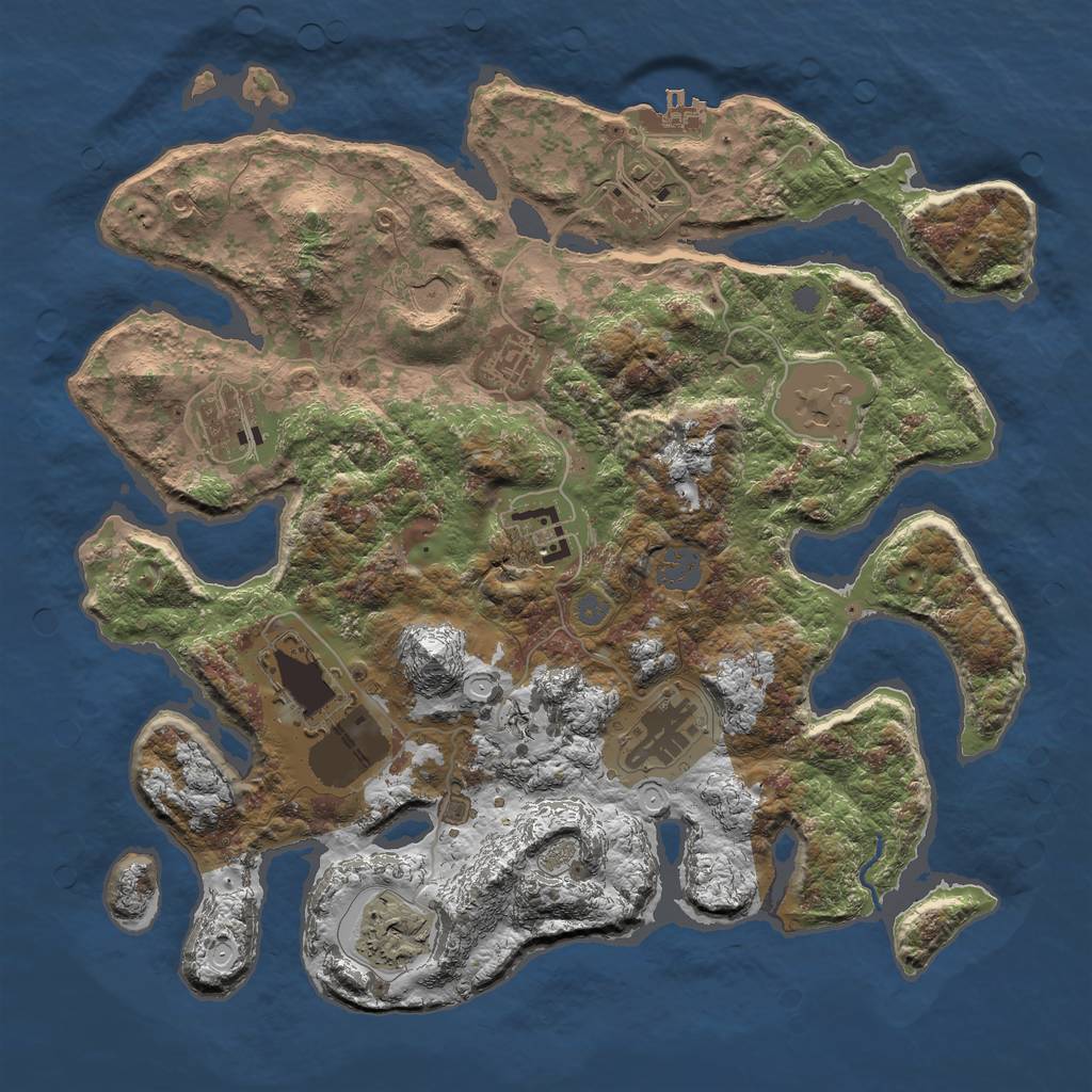 Rust Map: Procedural Map, Size: 3600, Seed: 770044737, 15 Monuments