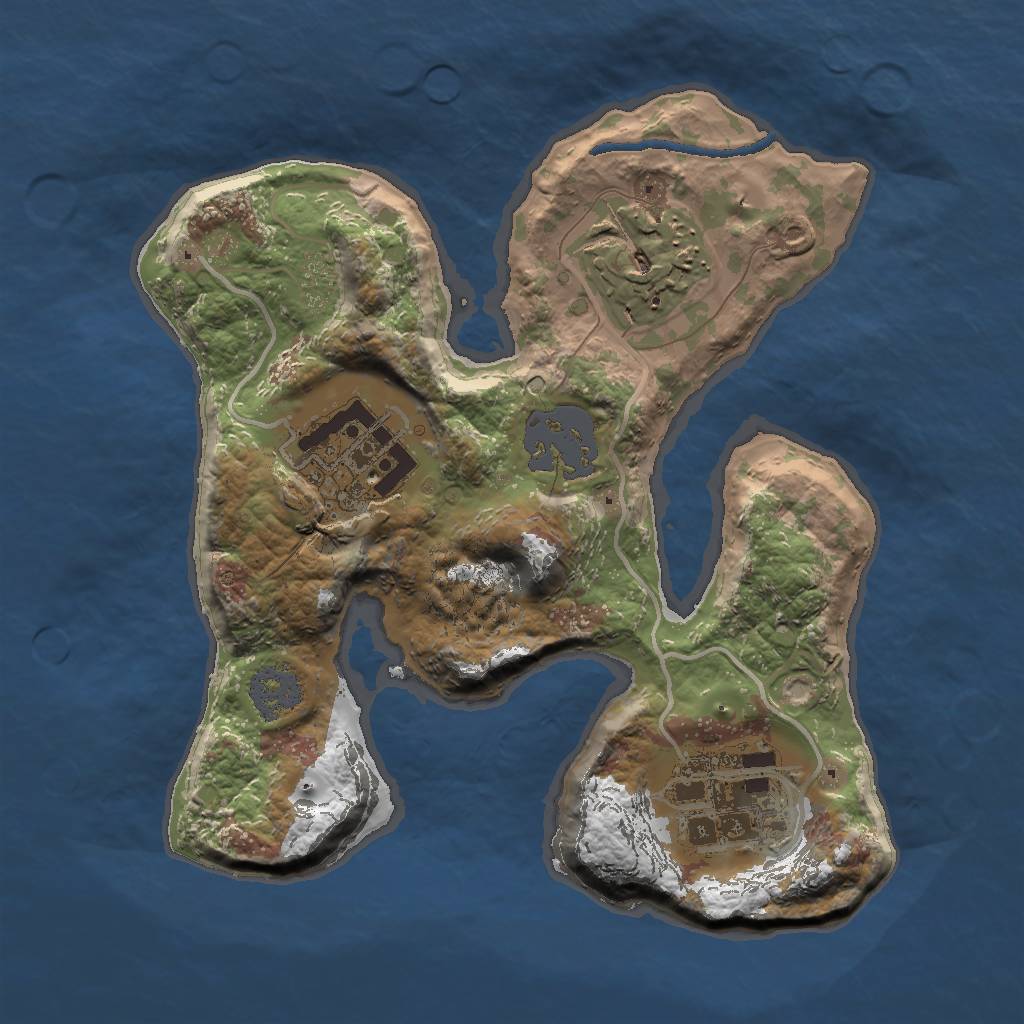 Rust Map: Procedural Map, Size: 2000, Seed: 1717171717, 8 Monuments