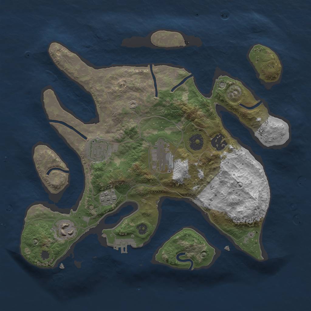 Rust Map: Procedural Map, Size: 3000, Seed: 1587627558, 8 Monuments