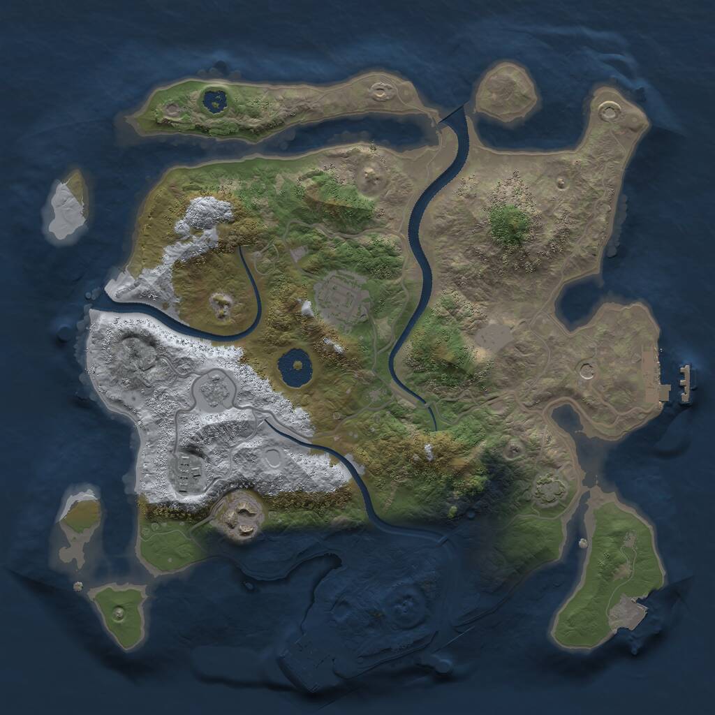 Rust Map: Procedural Map, Size: 3000, Seed: 2104711681, 9 Monuments