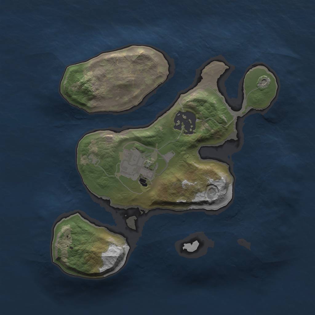 Rust Map: Barren, Size: 2000, Seed: 9, 4 Monuments