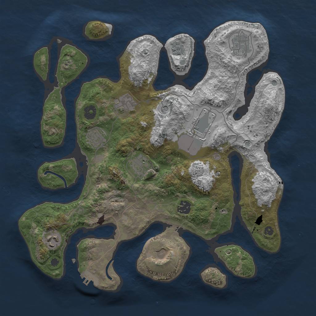 Rust Map: Procedural Map, Size: 3500, Seed: 192209735, 13 Monuments