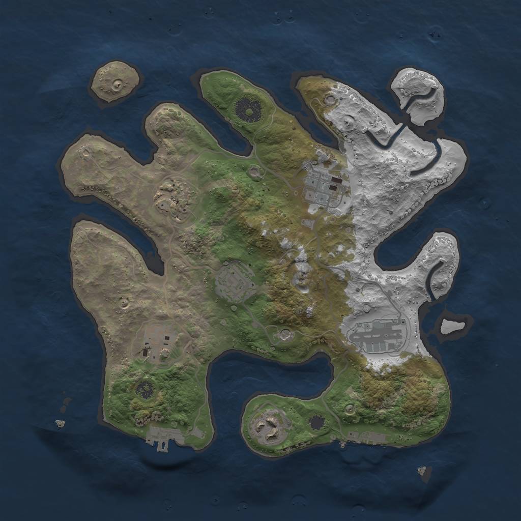 Rust Map: Procedural Map, Size: 3000, Seed: 2417196, 11 Monuments