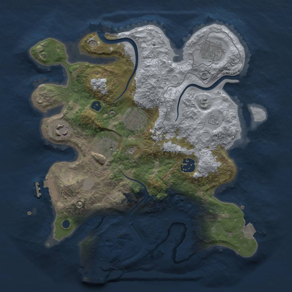 Rust Map: Procedural Map, Size: 3000, Seed: 287025997, 11 Monuments