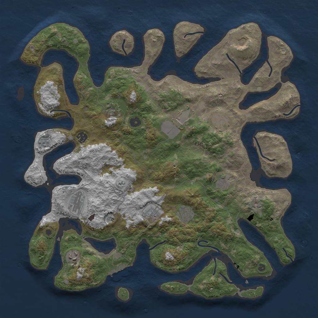 Rust Map: Procedural Map, Size: 4500, Seed: 1548, 15 Monuments