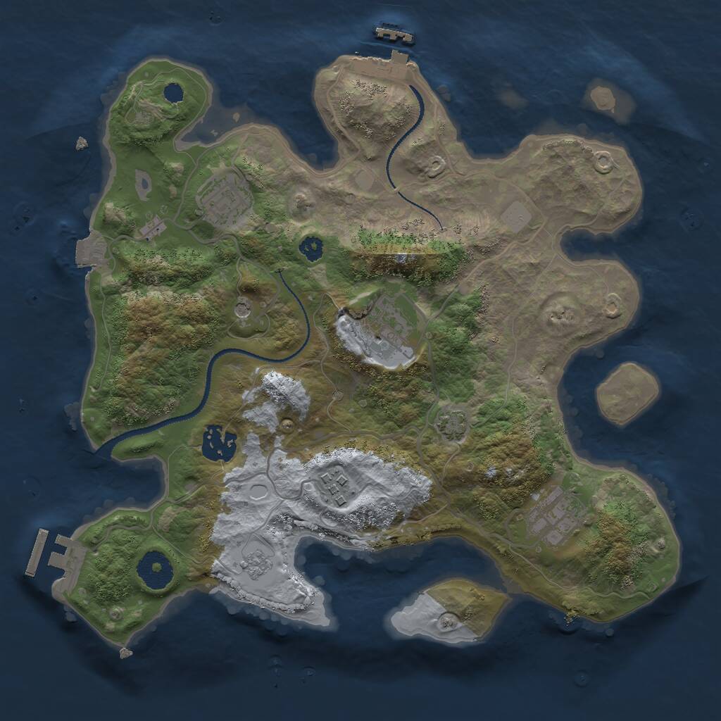 Rust Map: Procedural Map, Size: 3000, Seed: 43695756, 11 Monuments