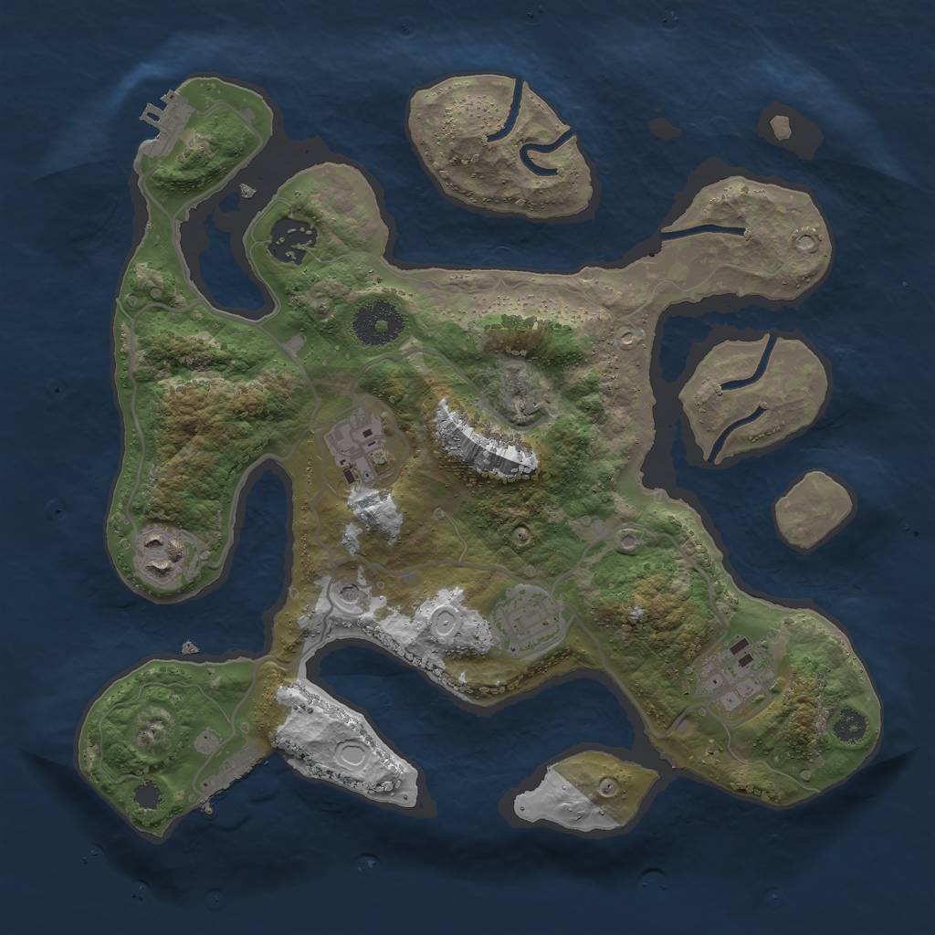 Rust Map: Procedural Map, Size: 3000, Seed: 43695756, 16 Monuments