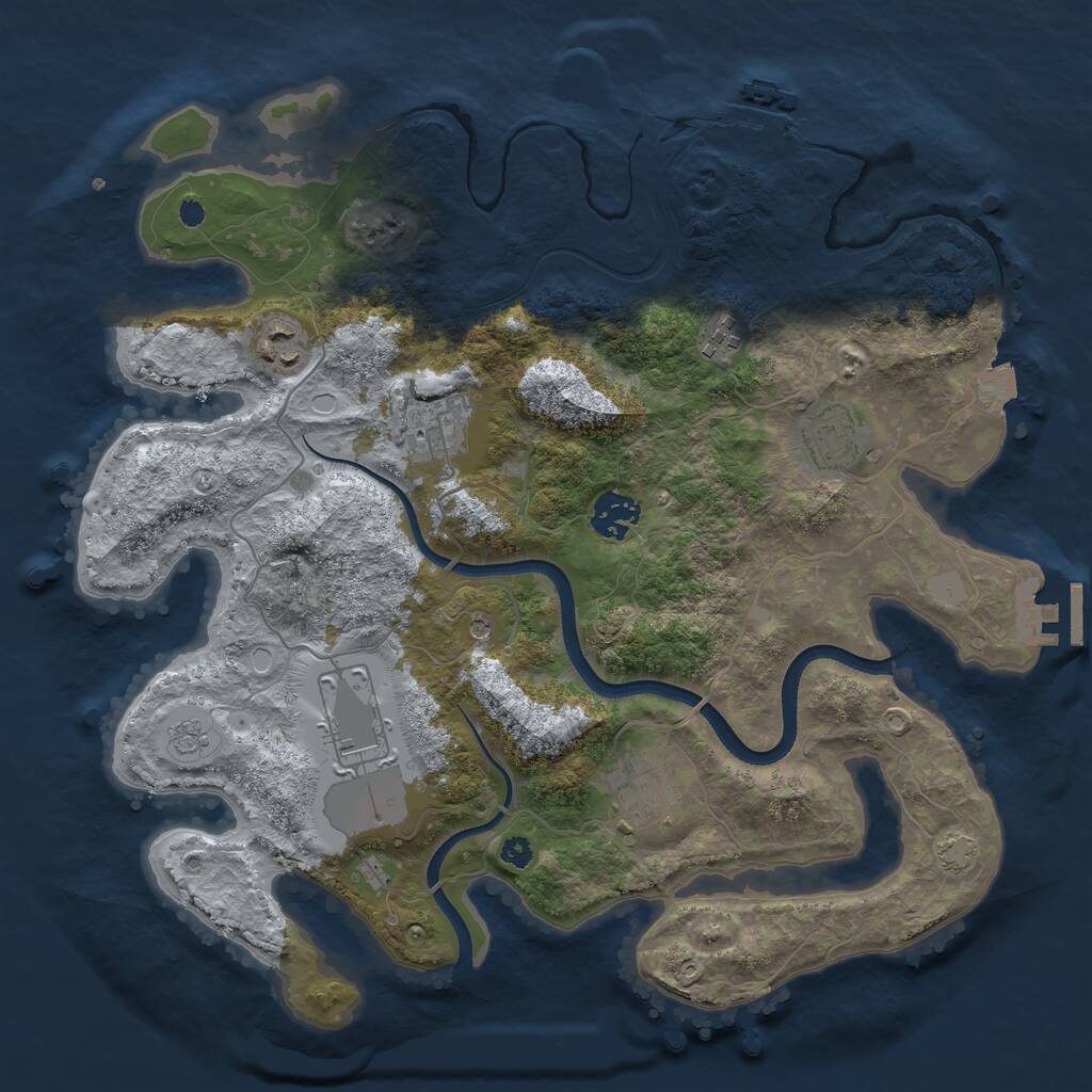 Rust Map: Procedural Map, Size: 3500, Seed: 11854, 13 Monuments