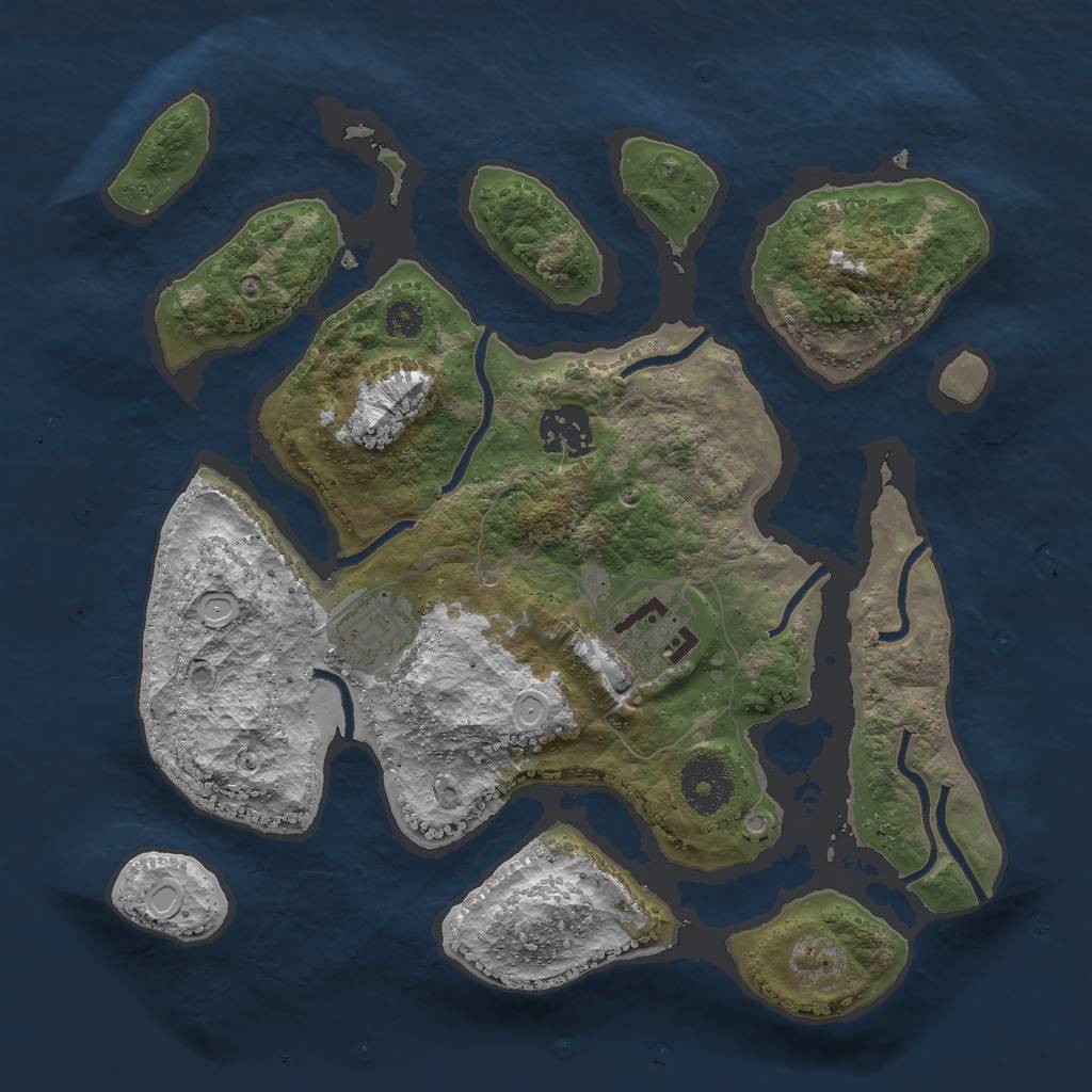 Rust Map: Procedural Map, Size: 3000, Seed: 98654534, 11 Monuments