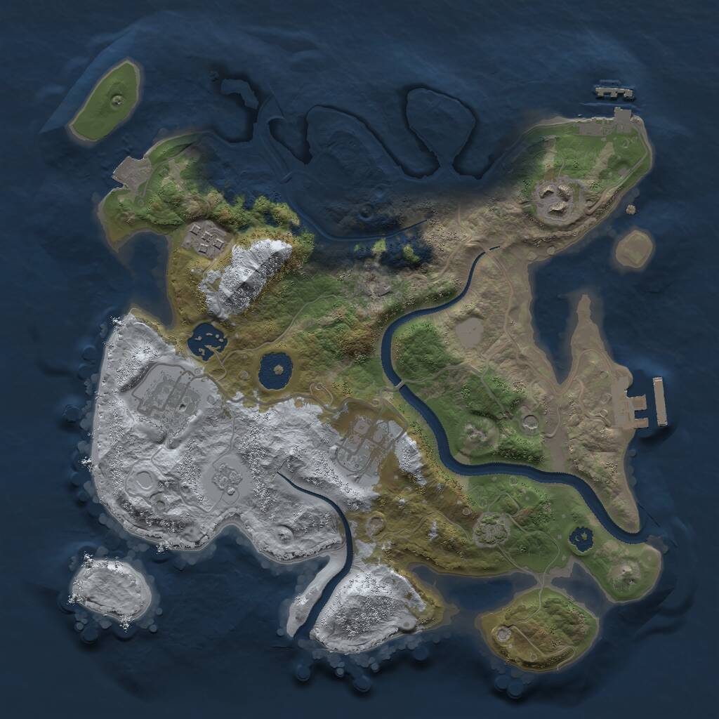Rust Map: Procedural Map, Size: 3000, Seed: 98654534, 11 Monuments
