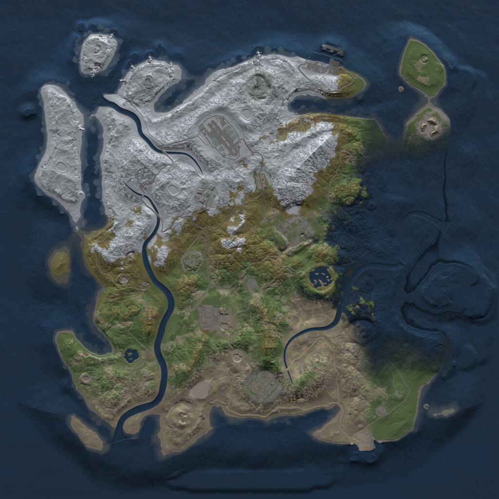 Rust Map: Procedural Map, Size: 3500, Seed: 899202736, 12 Monuments