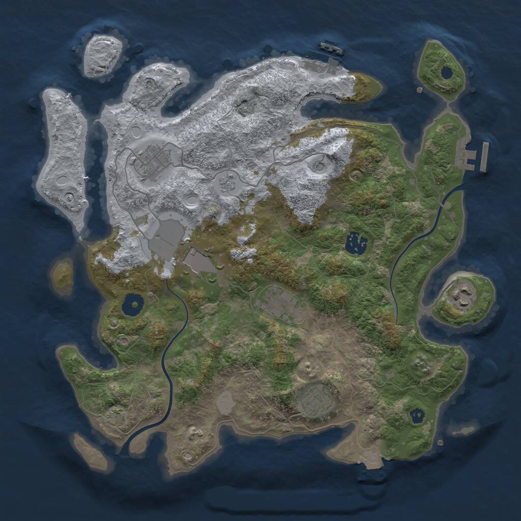 Rust Map: Procedural Map, Size: 3500, Seed: 899202736, 12 Monuments