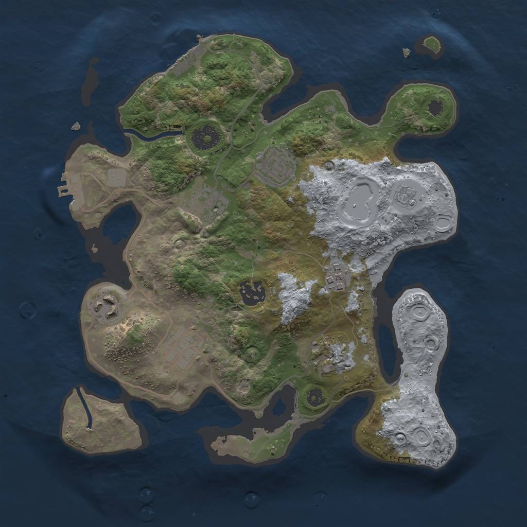 Rust Map: Procedural Map, Size: 3000, Seed: 205409146, 15 Monuments