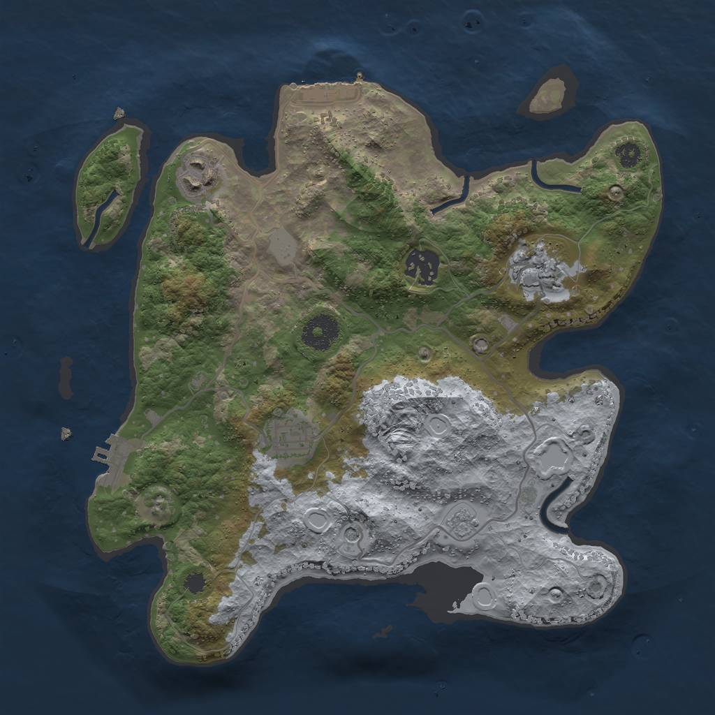 Rust Map: Procedural Map, Size: 3000, Seed: 25823624, 13 Monuments