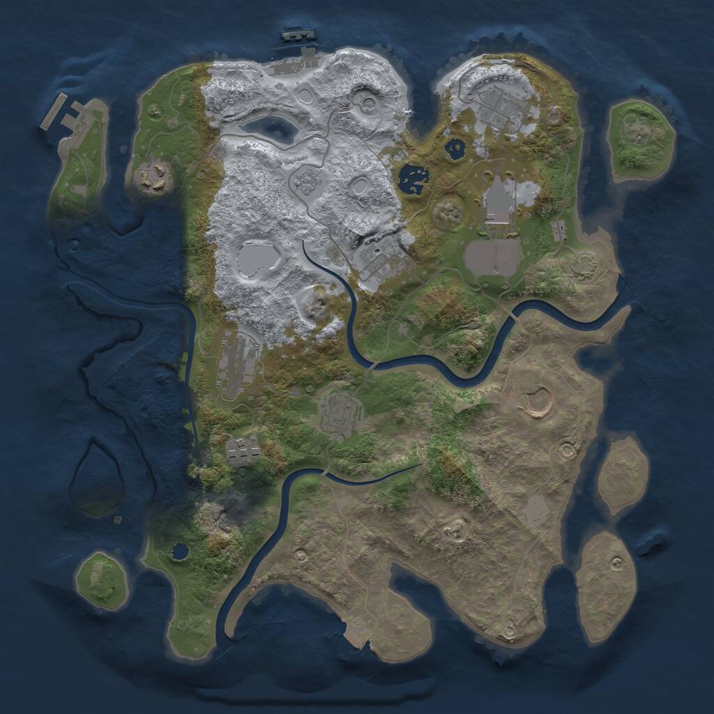 Rust Map: Procedural Map, Size: 3500, Seed: 274247, 15 Monuments