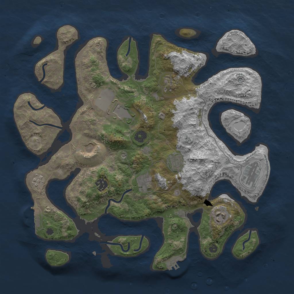 Rust Map: Procedural Map, Size: 3650, Seed: 22741, 20 Monuments