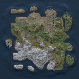 Thumbnail Rust Map: Procedural Map, Size: 3500, Seed: 1057958455, 17 Monuments