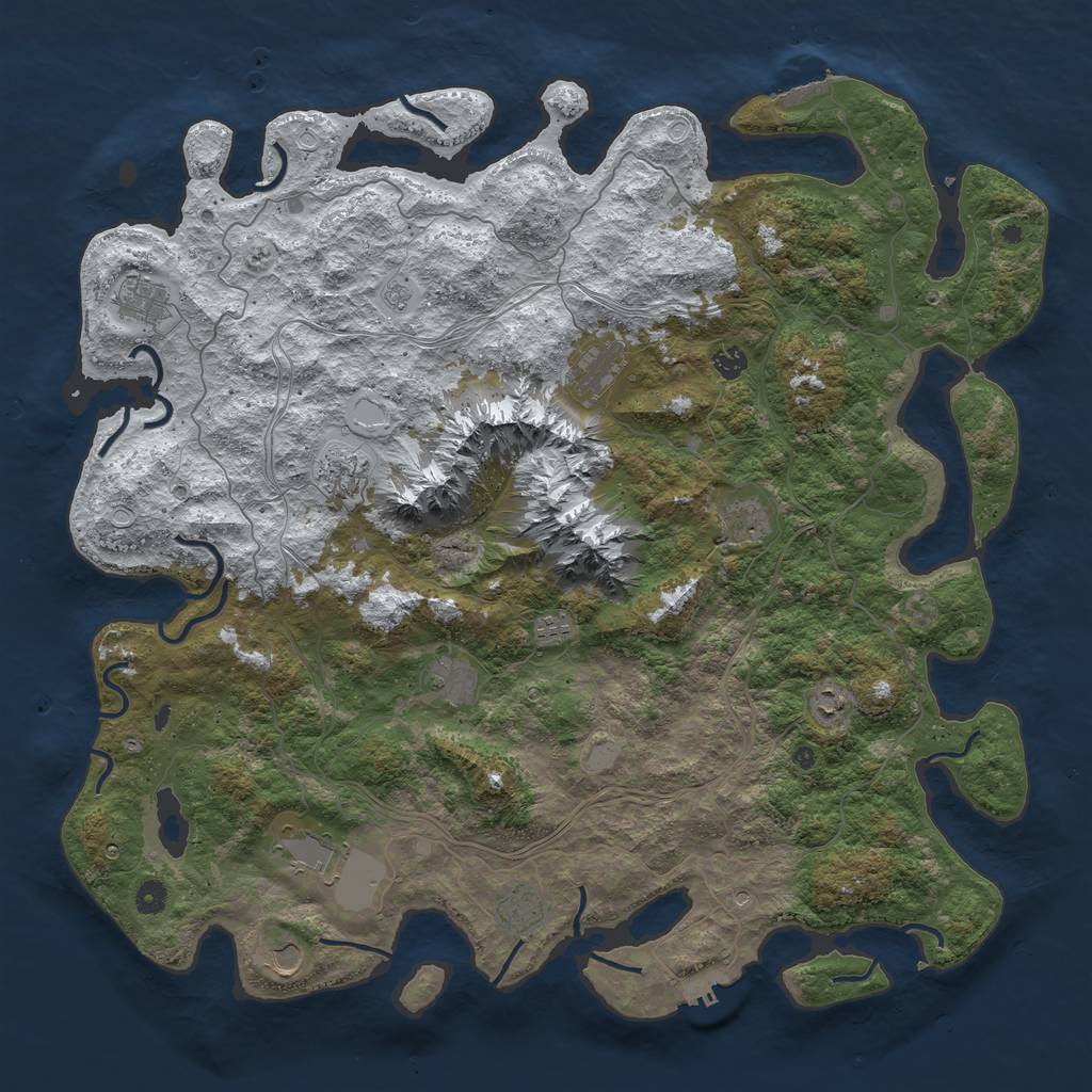 Rust Map: Procedural Map, Size: 5000, Seed: 706073251, 20 Monuments