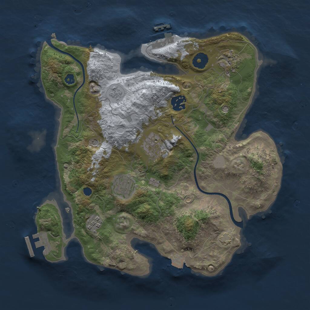 Rust Map: Procedural Map, Size: 3000, Seed: 1967361851, 11 Monuments