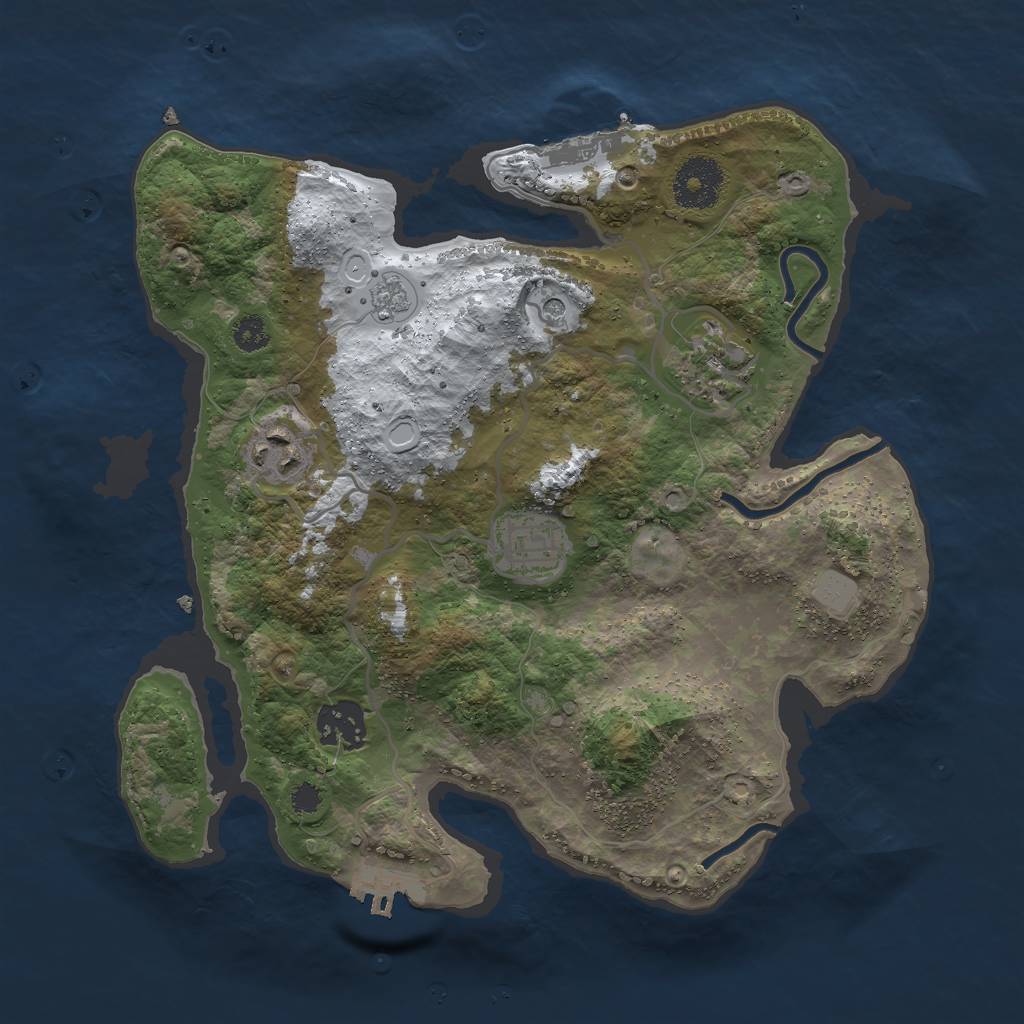 Rust Map: Procedural Map, Size: 3000, Seed: 1967361851, 13 Monuments