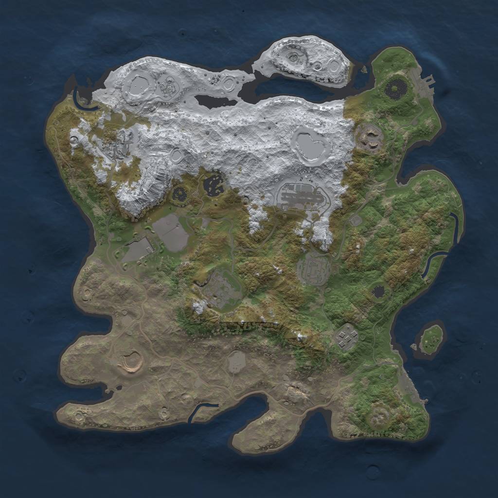 Rust Map: Procedural Map, Size: 3500, Seed: 256406320, 18 Monuments