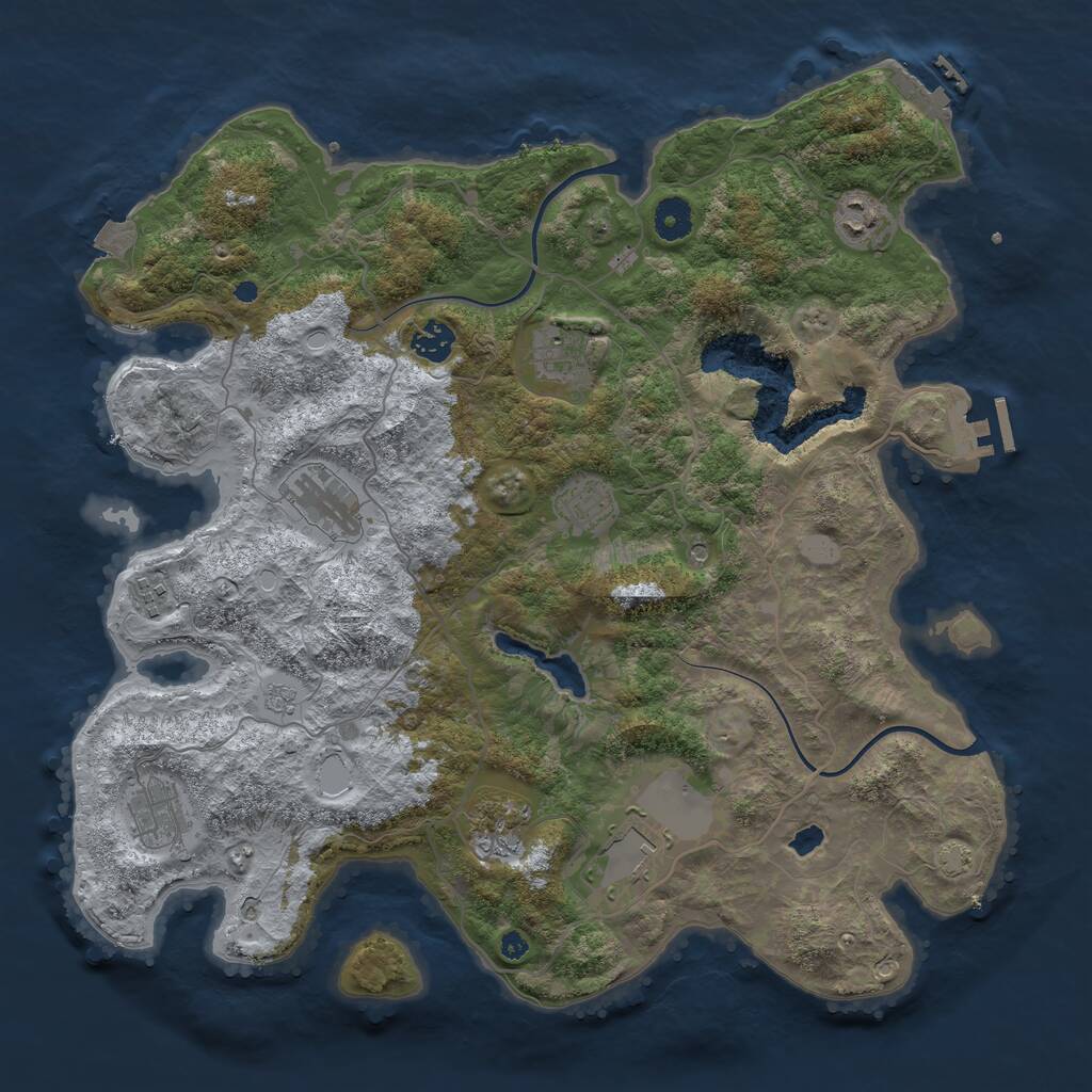 Rust Map: Procedural Map, Size: 4000, Seed: 17717, 15 Monuments