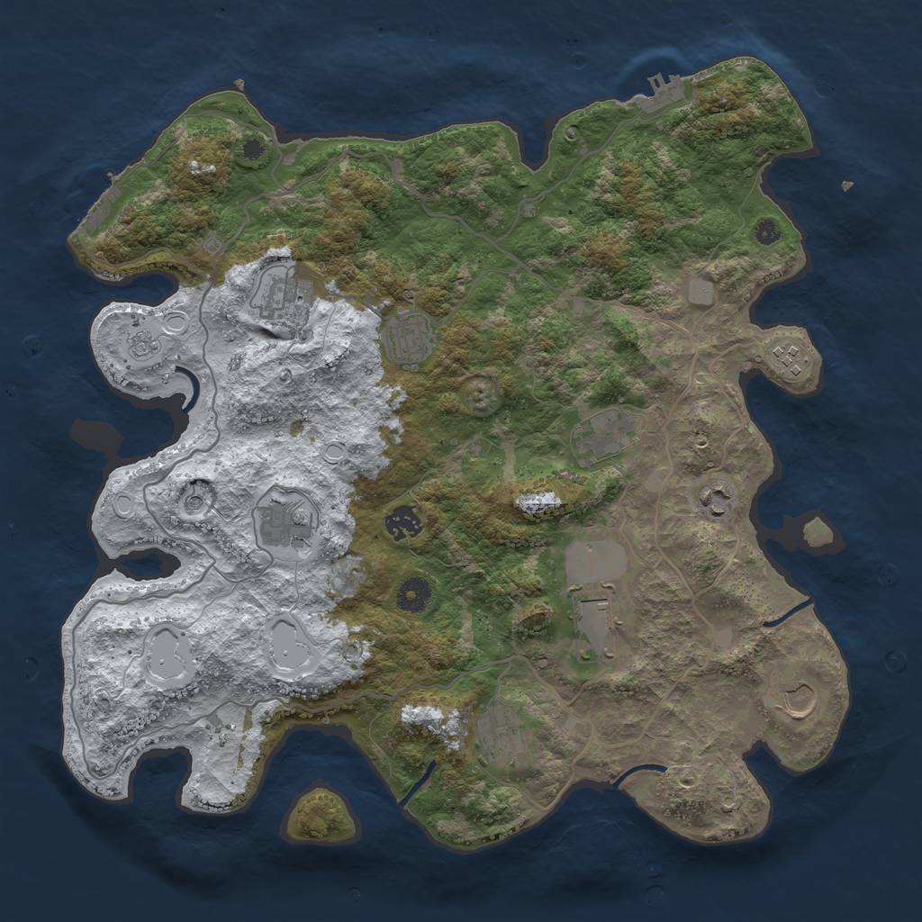 Rust Map: Procedural Map, Size: 4000, Seed: 17717, 19 Monuments