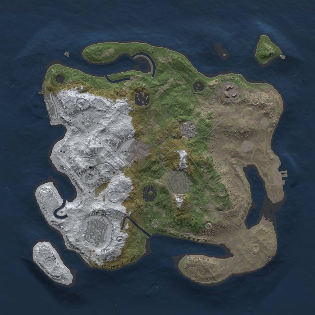 Rust Map: Procedural Map, Size: 3000, Seed: 1600966097, 15 Monuments