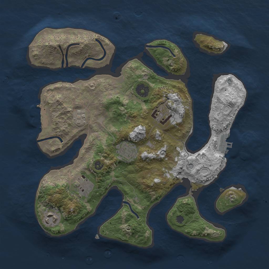 Rust Map: Procedural Map, Size: 3000, Seed: 1897680868, 16 Monuments