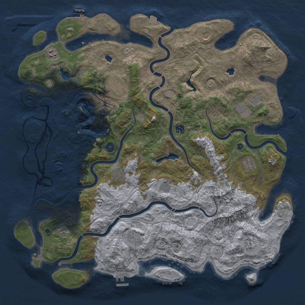 Rust Map: Procedural Map, Size: 5000, Seed: 210307175, 17 Monuments